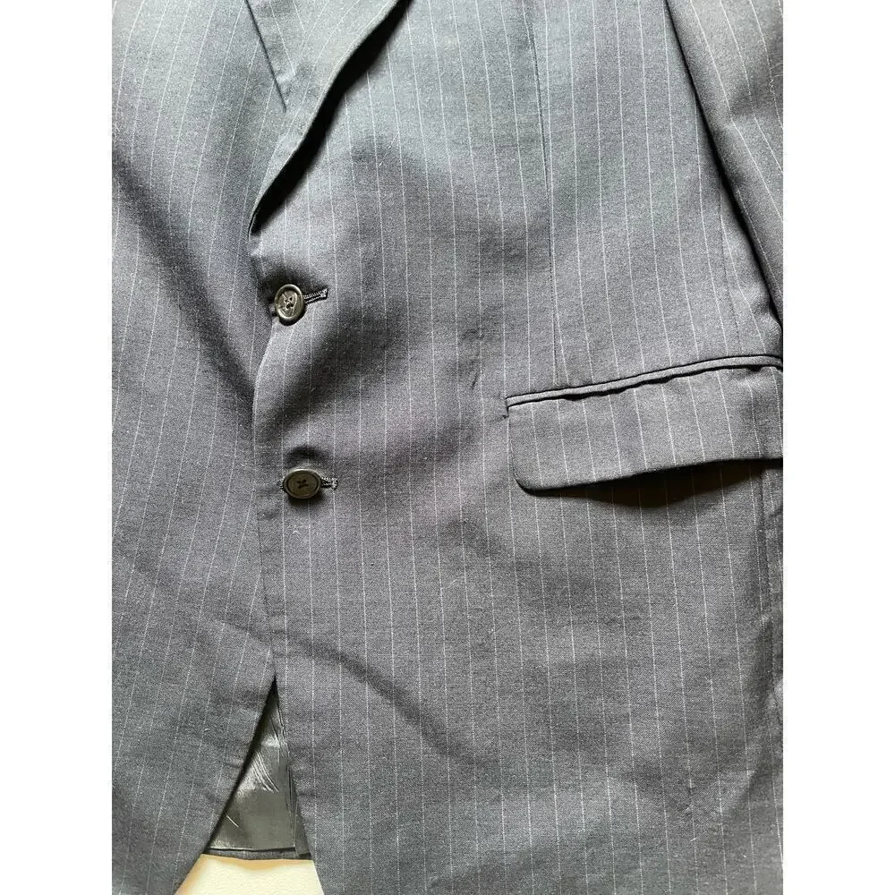 Givenchy Gentleman Vintage Navy Pinstripe Blazer • Size 44 US / 52 EU / XL 🗣